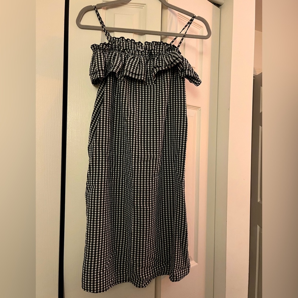 Checkered Off-The-Shoulder Dress